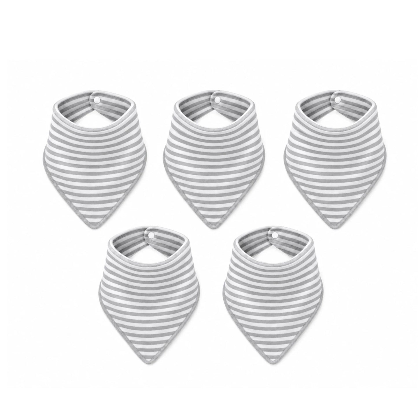 Bandana Bib- Stripe grey 5Pack