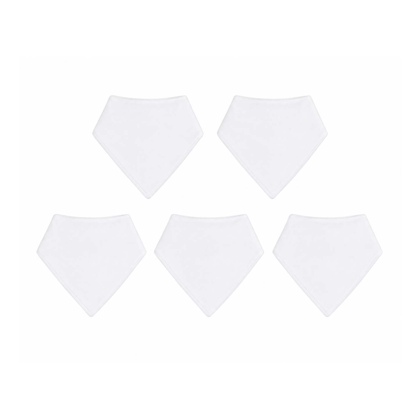 Bandana Bib- White 5Pack