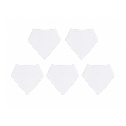 Bandana Bib- White 5Pack