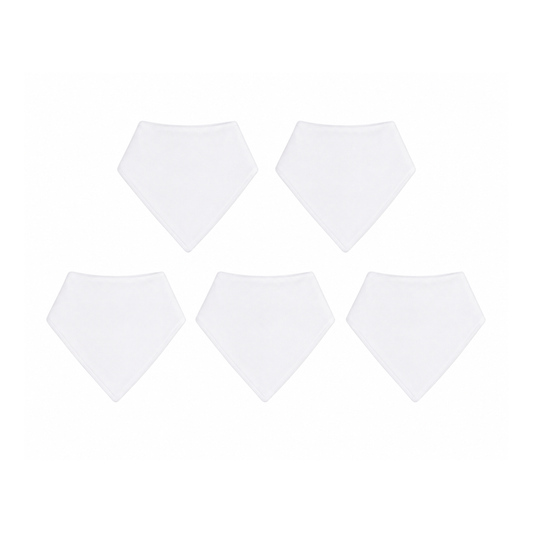 Bandana Bib- White 5Pack