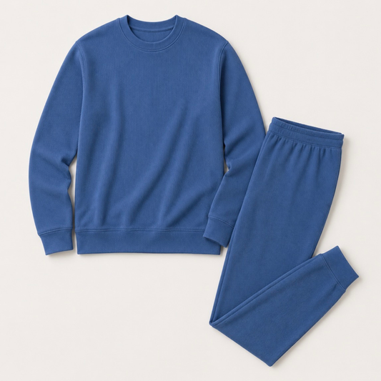 Ribbed Lounge Set Airforce Blue - Men's