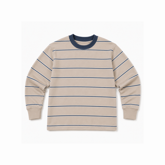 Stripe Beige Sweater - Boys