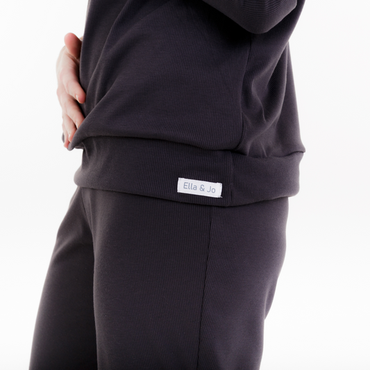 Rib Lounge Set Charcoal- Adults