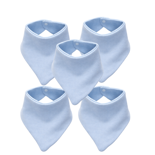 Bandana Bib- Pale Blue 5Pack