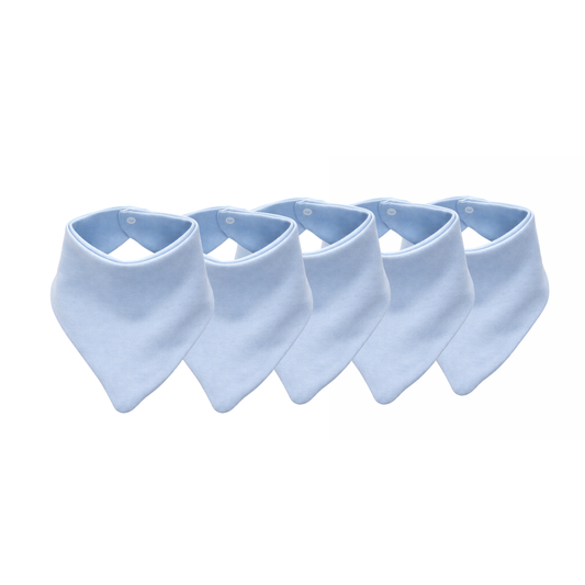 Bandana Bib- Pale Blue 5Pack