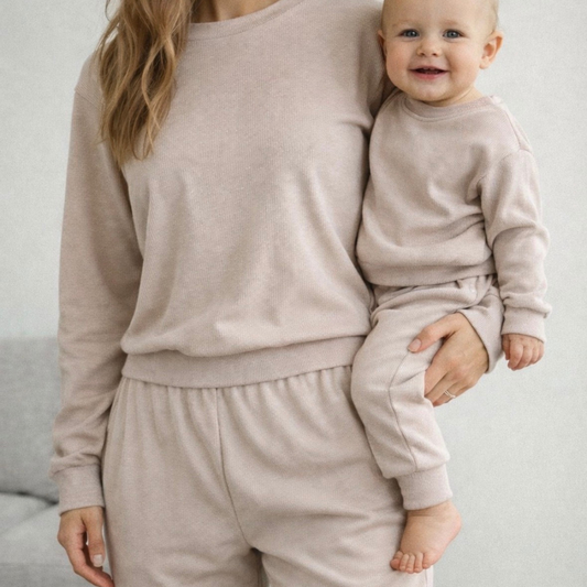 Rib Lounge Set Beige - Adults