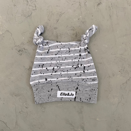 Double Knot Beanie Stripe and Splatter - Ella and Jo