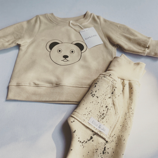 Bear Tracksuit - Printed - Ella and Jo