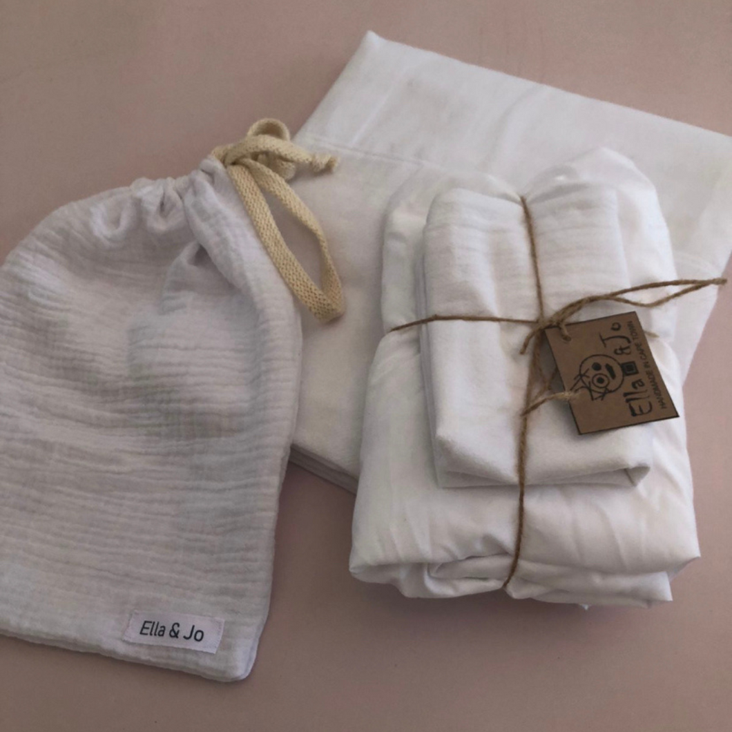 Cot- Duvet Cover Set - White