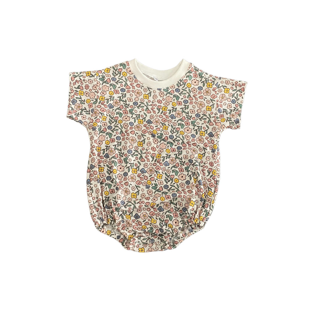 T-Shirt Romper - Flowers