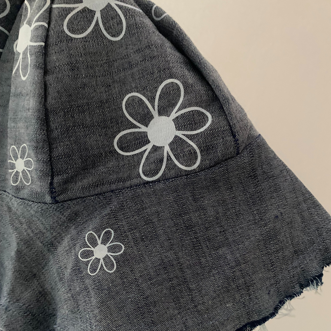 Sun Hat - Denim Flower