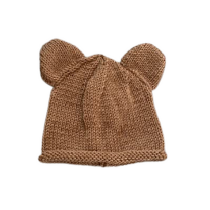 Bear Beanie Rolled hem - Brown