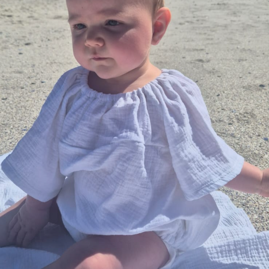 Olive Romper - White