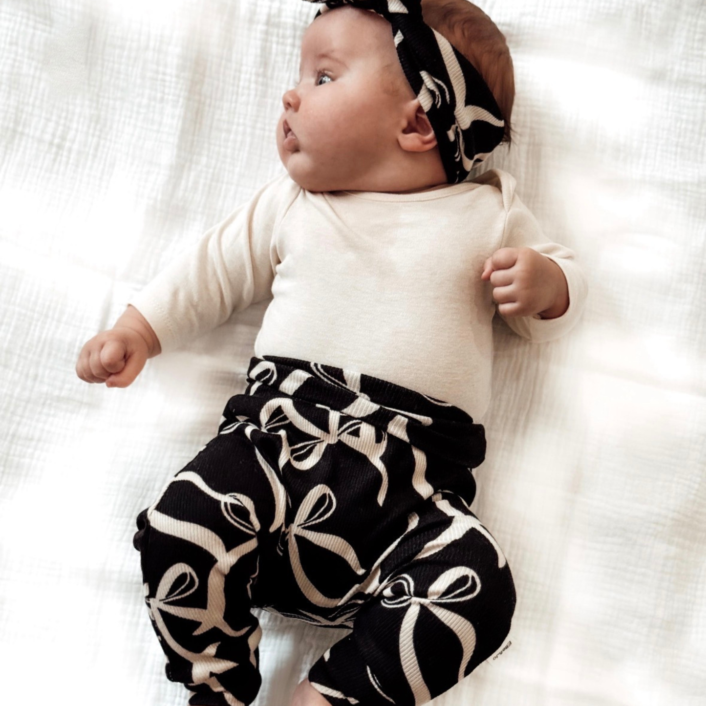 Leggings Rib + HeadBow set