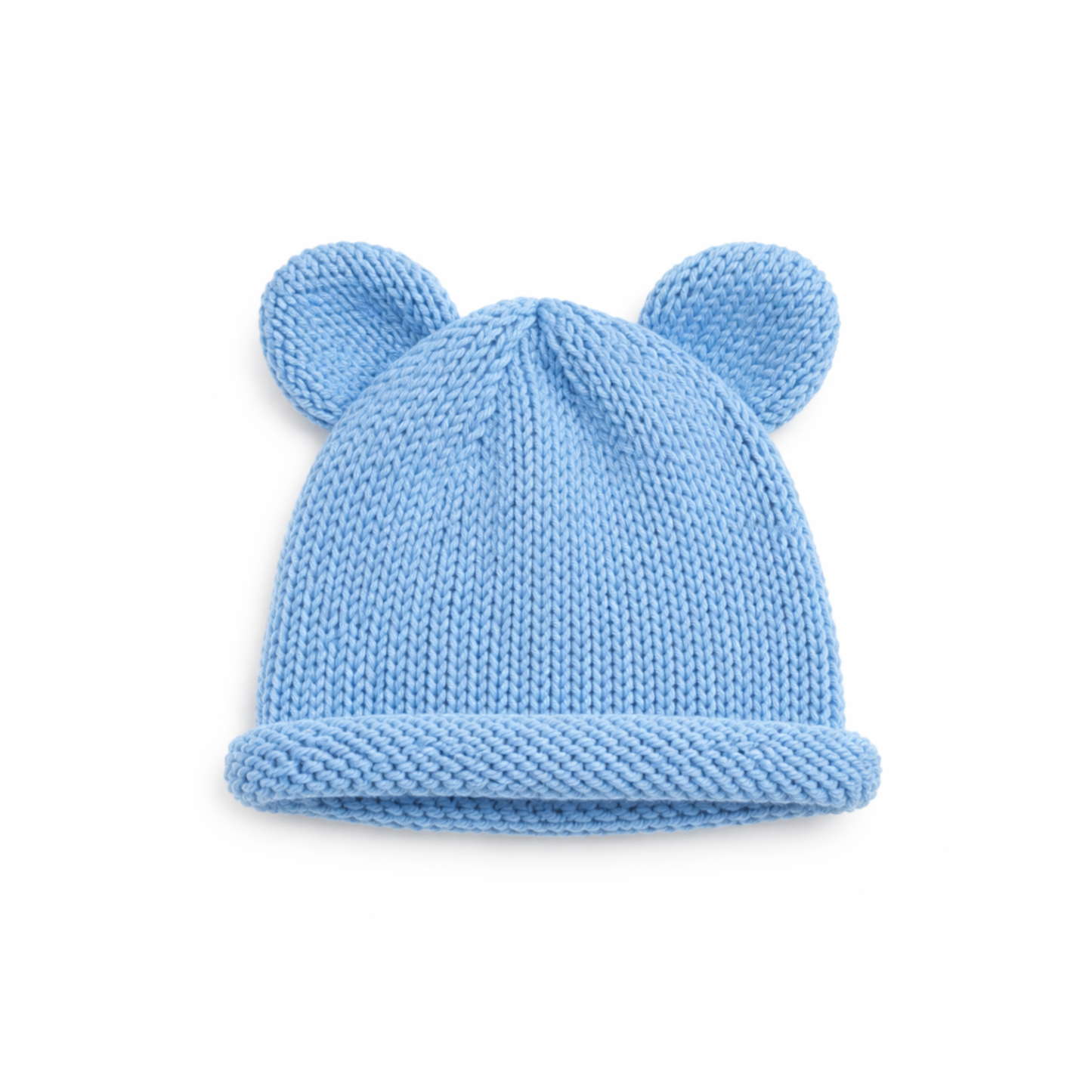 Bear Beanie Rolled hem - Ocean