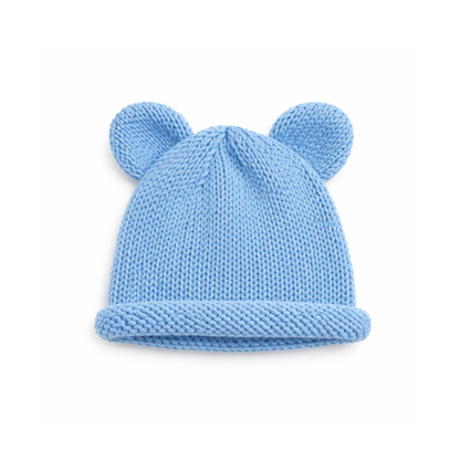Bear Beanie Rolled hem - Ocean