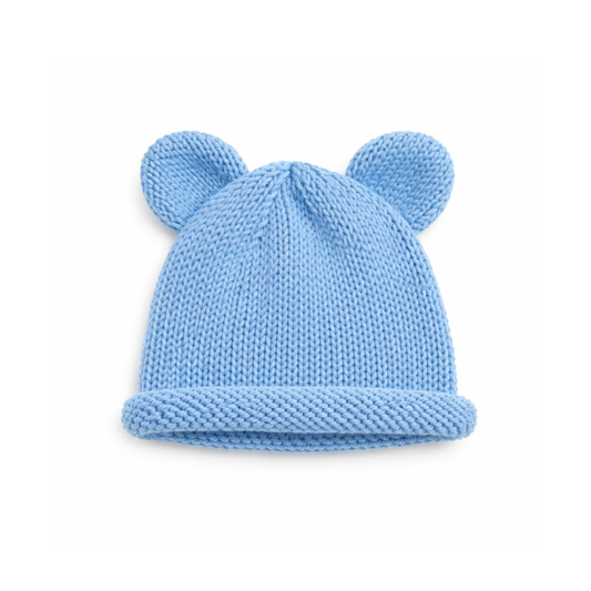 Bear Beanie Rolled hem - Ocean