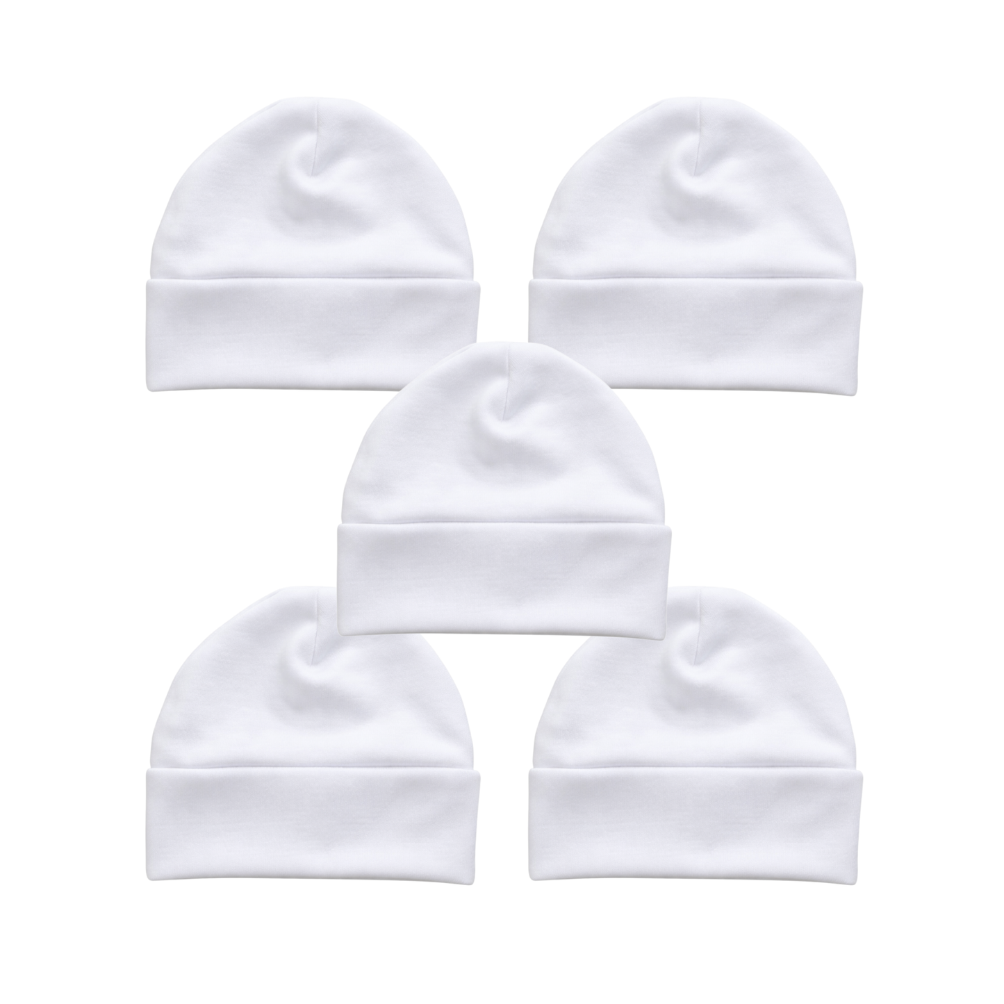 Beanie - White 5 Pack round