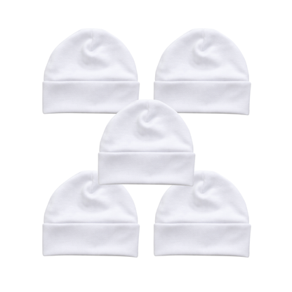 Beanie - White 5 Pack round