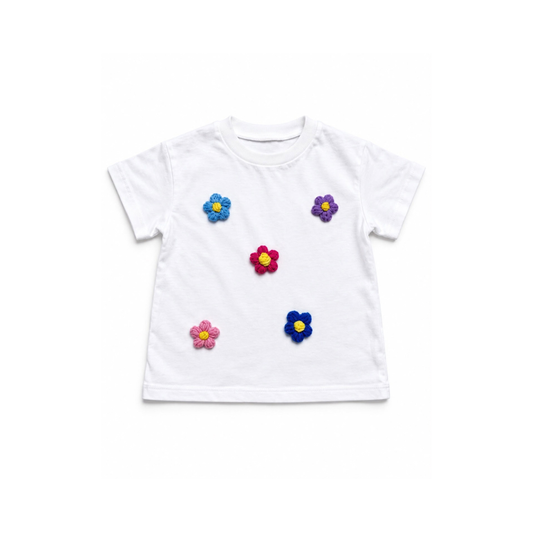Boxy Tee - Applique Flower Detail