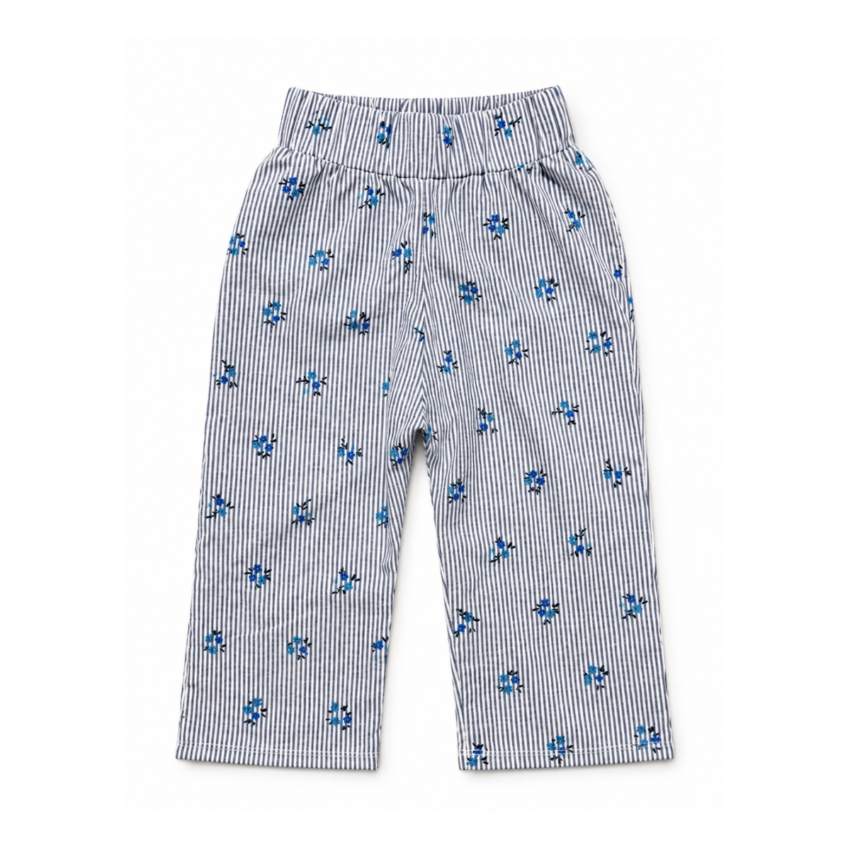 Wide leg - Stripe Blue Flower