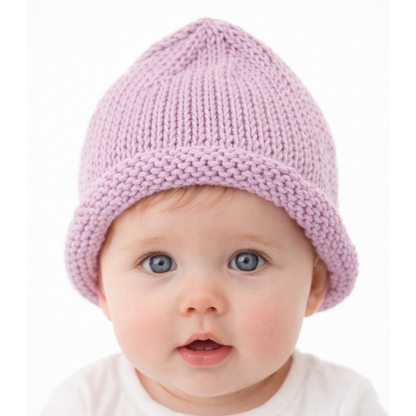 Rolled Hem Beanie- Lilac