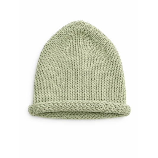 Rolled Hem Beanie- Sage Green
