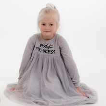 Load image into Gallery viewer, Rock Princess Dress + Headband Grey Melange
