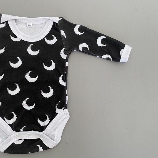Monochrome Moon onesie - Long Sleeve - Ella and Jo