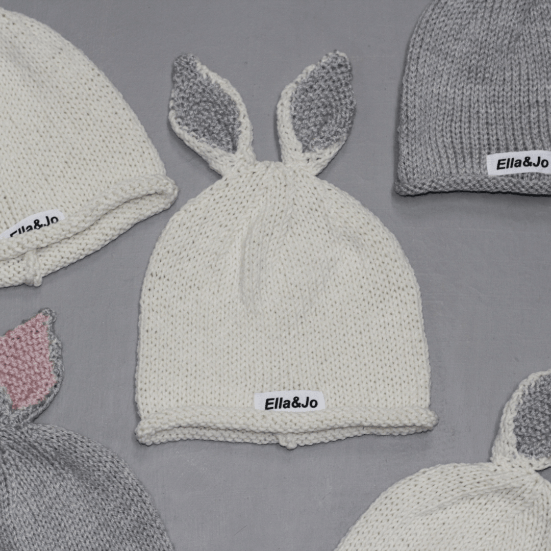 Rolled Hem Bunny Beanie - Ella and Jo