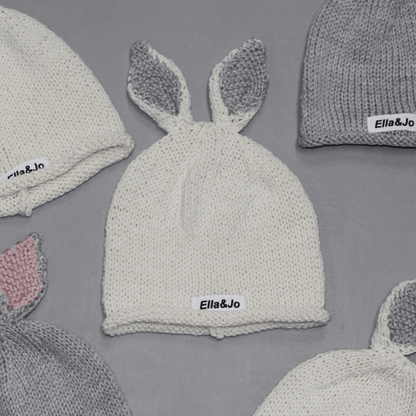 Rolled Hem Bunny Beanie - Ella and Jo