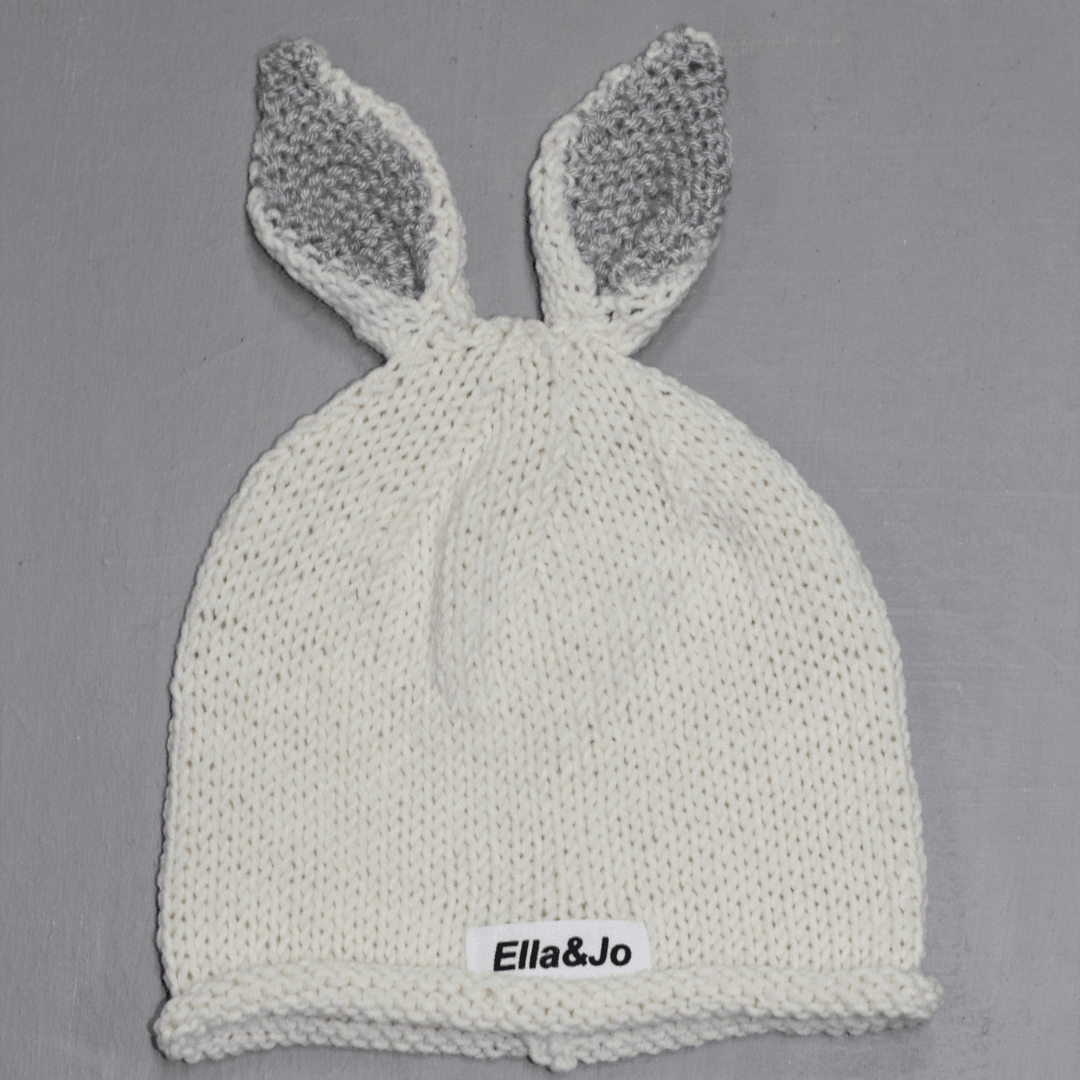 Rolled Hem Bunny Beanie - Ella and Jo