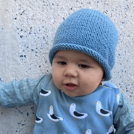Rolled Hem Beanie- Ocean - Ella and Jo