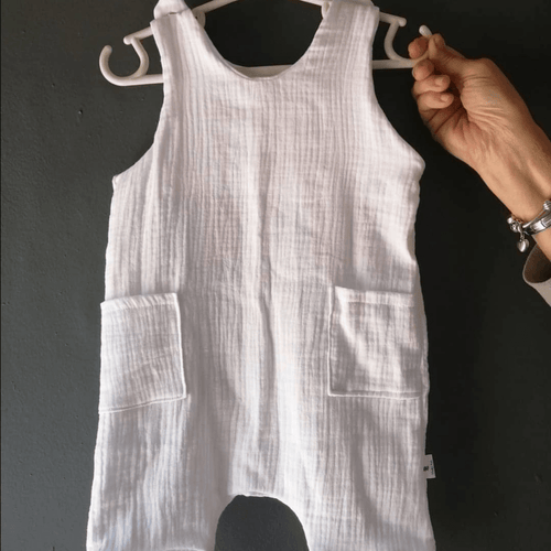 Square Pocket Muslin Romper - Ella and Jo