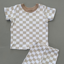 Load image into Gallery viewer, T-Shirt &amp; Bicycle Shorts Set - Check - Ella and Jo
