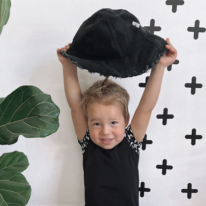 Sun Hat Black Fringe - Ella and Jo